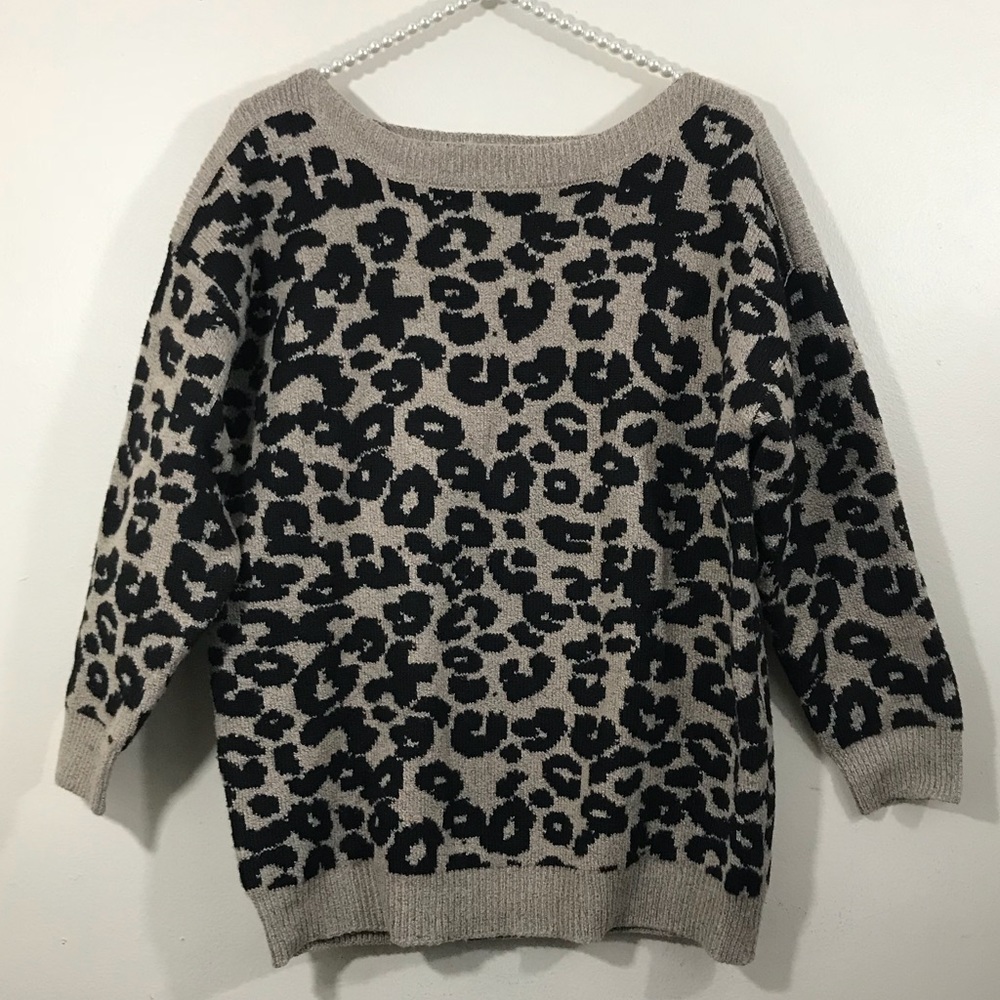 August Silk Leopard Print Sweater